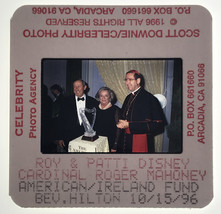 1996 Roy &amp; Patti Disney w/ Cardinal Mahoney Color Photo Transparency Slide - £7.60 GBP