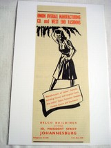 1945 South Africa Ad Union Overall Manufacturing Co. - $7.99