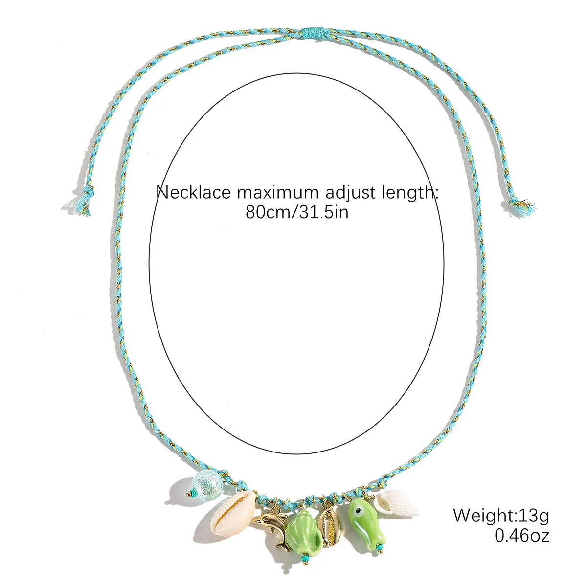 Summer Shell Starfish Necklace for Kids Girls Colorful Rope Braided Jewe... - $7.48