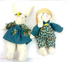 Vintage Oriental Trading Company 13&quot; Easter Bunny Plush Lot Of 2 - £39.56 GBP