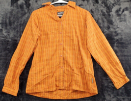 Woolrich Shirt Womens Small Orange Plaid 100% Cotton Long Sleeve Button Down EUC - £17.17 GBP