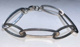 Retro Simple Oval Chain Link Bracelet Sterling Silver .925 - £29.95 GBP