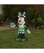 Airblown Inflatable St. Patrick&#39;s Day Minnie Mouse 3.5 Ft Tall Green Yar... - £46.41 GBP