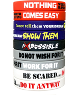 12 Pack Motivational Wristbands for Men, Women &amp; Teens, 12X8” Silicone B... - $334.09 MXN