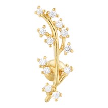 Gold Plated Stainless Steel Tragus with Branch 4mm CZ Crystal - £9.59 GBP