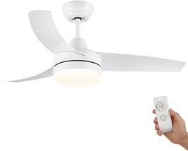 Ceiling Fans With Lights, White Ceiling Fan With Light Remote, 42 Inch Modern - £55.45 GBP