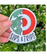 Sips and Trips Target and Starbucks Vinyl Sticker - $75.23 MXN