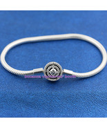 925 Sterling Silver Moments Halo Snake Chain Bracelet Fit Moments Charm - $44.95 CAD+