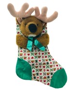Vintage Plush Bear Christmas Stocking 12inch Midwestern Home - €21,20 EUR