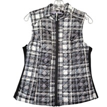 Laura Scott Women Vest Size S Black White Preppy Full Zip Moderate Padded Puffer - £16.23 GBP