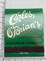 Vintage Matchbook Cover Front Strike CARLOS O’BRIAN’S Puerto Vallarta Mexico gmg - £9.89 GBP