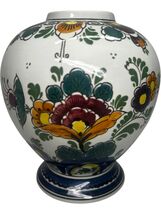 Vintage Delft Polychrome Ginger Jar Vase Hand Painted Holland Floral 5.5... - $49.47
