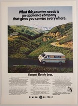 1973 Print Ad GE General Electric Appliance Repair Van on Mountain Road - $15.36
