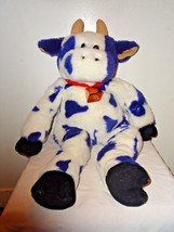 Zany Brainy by Kids Preferred Inc. Vintage 1997 Purple/White Cow with bell - £20.77 GBP