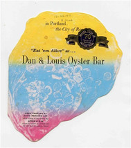 Dan &amp; Louis Oyster Bar Restaurant Die Cut Menu 70th Sticker Portland Oregon 1977 - $21.78