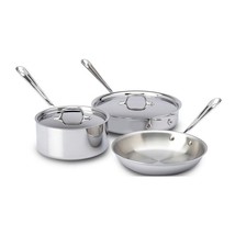 All-Clad D3 Tri-Ply Stainless-Steel 5-Piece Cookware Set - £194.27 GBP