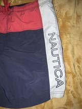 Nautica Color Block Red Blue White Swimming Shorts Size XL - £8.81 GBP