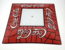 Vintage Coca Cola Glass Ceiling Light Shade Cover Fixture Coke Red White Black - £23.02 GBP