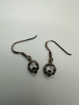 Vintage Sterling Silver Heart Claddagh Dangle Earrings 2.7 cm - £11.10 GBP