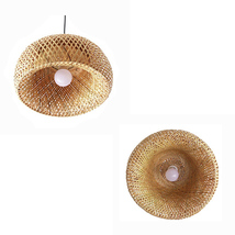 Dual Layer Natural Bamboo Hand Woven Lamp Vintage Style Ceiling Pendant ... - $180.00+
