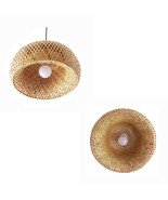 Dual Layer Natural Bamboo Hand Woven Lamp Vintage Style Ceiling Pendant ... - $180.00+