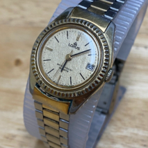 VTG Lorus Y642 Lady Gold Tone Fluted Bezel Analog Quartz Watch~Date~New Battery - £17.39 GBP