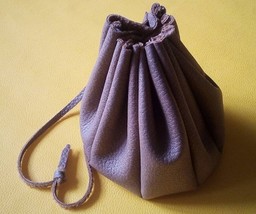 Brown Pouch 14cm, Fabric Pocket for Coins Money Keys Toys Dice Jewelry.. - $16.00