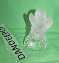 Vintage Frosted Angel Crystal Glass Bell - £15.56 GBP