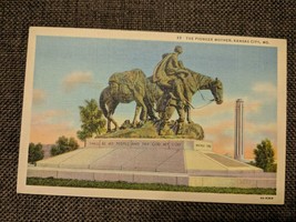 Kansas City, Missouri, MO, The Pioneer Mother, 1960 Linen Vintage postcard - £3.12 GBP