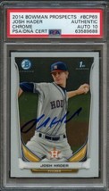 2014 Bowman Chrome #BCP69 Josh Hader Signed Card PSA Slabbed Auto 10 - £113.87 GBP