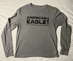 American Eagle T Shirt Men’s Size Medium Gray Long Sleeve USA East 1977 - $12.00