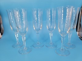 Champagne Flute Fine Crystal Clear Optic Glass set of 6  5oz/150ml  Vintage - £22.05 GBP