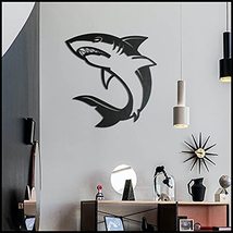 LaModaHome Shark 70x70 cm[27.5&quot;x27.5&quot; in] Metal Wall Art,Wall Decor, Living Room - £104.49 GBP