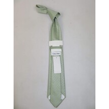 Men's Calvin Klein Tie Classic Woven Silky Feel #Calvin-2 Sage Green image 4