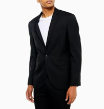 Topman Black Notch Lapel Skinny Fit Suit Jacket Size 44R - £51.83 GBP