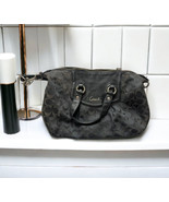Coach Classic Signature Black Handbag Purse Silver Hardware Medium Size ... - $29.65