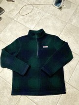 Vineyard Vines Mens Jacket Sz M Green Plaid Sherpa 1/2 Zip Blackwatch - $555.67 MXN