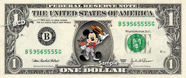 MICKEY MOUSE Proposing on a REAL Dollar Disney Cash Bill Money Collectible Memor - £7.08 GBP