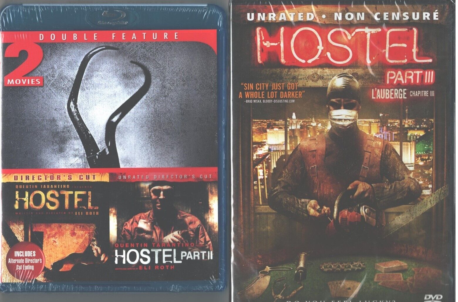 Primary image for HOSTEL 1-2-3-Complete Horror Trilogy Classic-Unrated Version-NEW USA BLU RAY/DVD