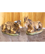 Vintage 1980&#39;s OX / COW &amp; DONKEY Nativity CHALKWARE Christmas Animal Italy - $20.35 CAD