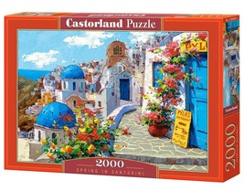 2000 Piece Jigsaw Puzzle, Spring in Santorini, Greece, Adult Puzzles, Ca... - $31.99
