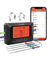 Wireless Meat Thermometer with 4 Probes, Meat Thermometer Digital Iclanda CP248A - £20.09 GBP
