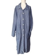 Spiegel Tencel Chambray Midi Shirt Dress Size L Pockets Button Slits Vtg... - £21.14 GBP