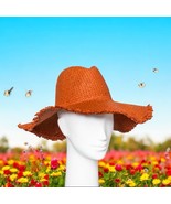 Universal Threads Orange Panama Boho Chic straw hat Beach Spring Summer NWT - $281.28 MXN