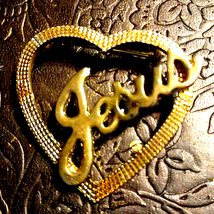 Beautiful~Vintage Jesus Heart Brooch - £11.07 GBP