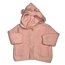 Baby Gap Infant Girls Pink Hooded Button Knit Coat, Size 3-6 Months - £12.78 GBP