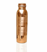 Pure Copper Water Bottle For Ayurvedic Health Benefits Beautiful Handmade 1000ML - £16.19 GBP