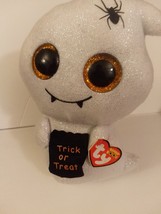 Ty Beanie Boos Haunts The Ghost With Trick or Treat Bag 9&quot; Tall Mint With Tags - £48.10 GBP