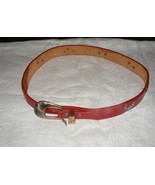 Vintage Red Leather Silver Creek Western Womens Belt Snake Horn Toad Emb... - €25,52 EUR