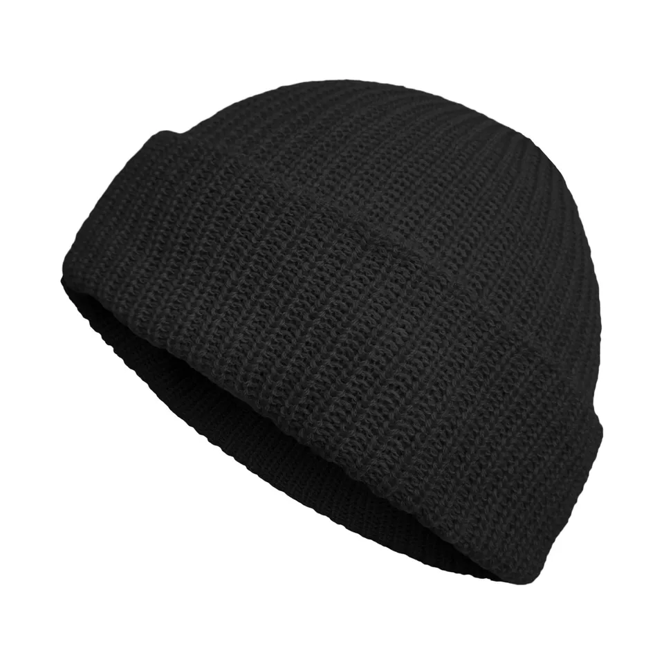 black Winter Watch Cap Woolly Knitted Thick Hat Beanie Outdoor One Size ... - $12.32 CAD